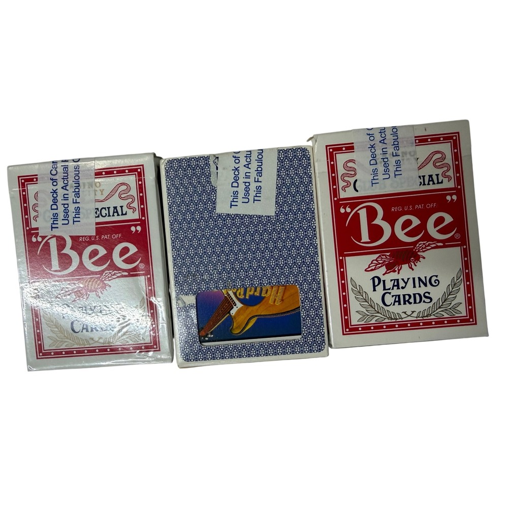 Lot of 3 Vintage Bee Playing Cards Hard Rock Hotel Casino Used Las Vegas Decks